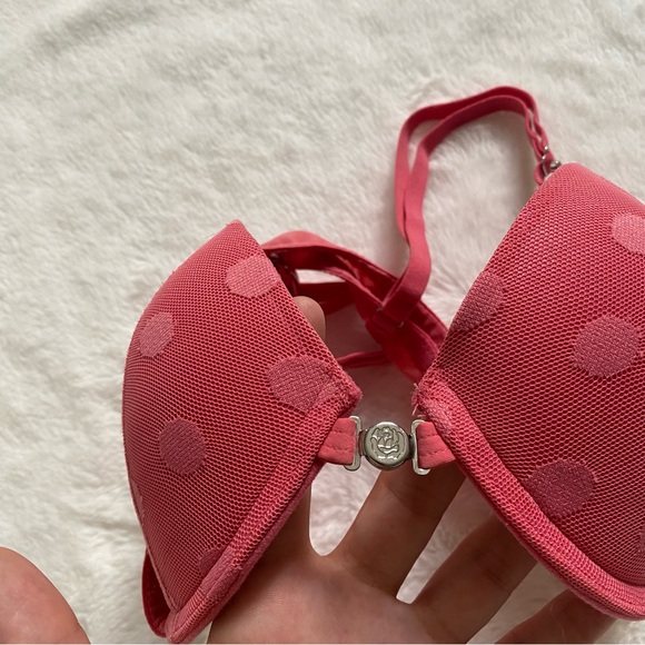 3/30$🤍 LA VIE EN ROSE | Pink Polka dot magnetic clasp bra - Picture 3 of 4